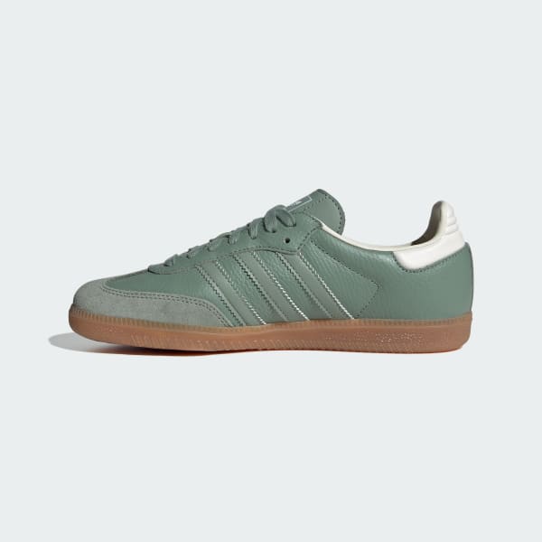 Adidas Samba OG Green Leather Sneaker with Gum Sole